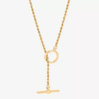Womens 10K Gold Circle Pendant Necklace
