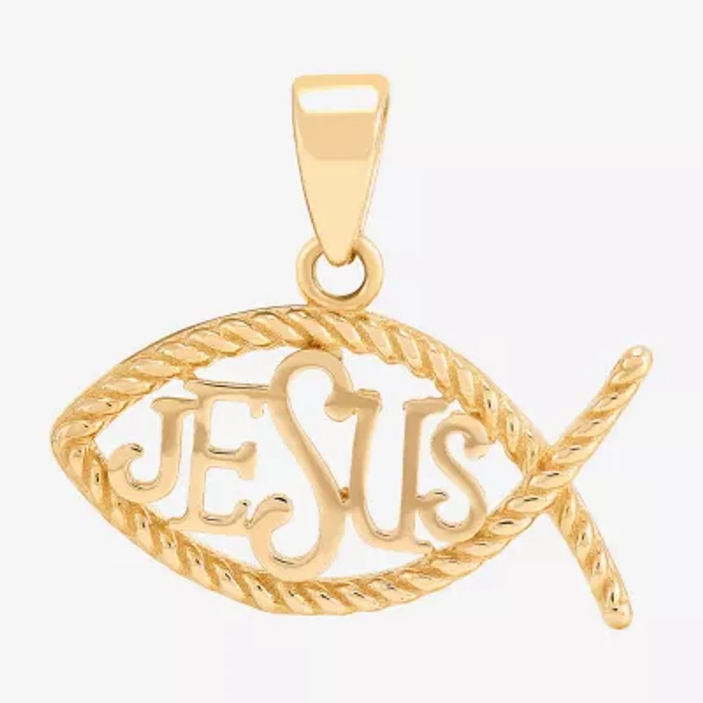 "Jesus" Ichthys Unisex Adult 14K Gold Pendant