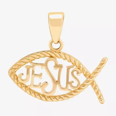 "Jesus" Ichthys Unisex Adult 14K Gold Pendant