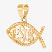 "Jesus" Ichthys Unisex Adult 14K Gold Pendant