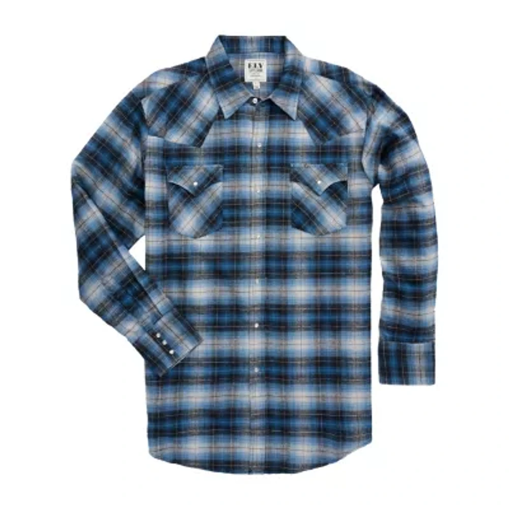 Ely Cattleman Unlined Mens Classic Fit Long Sleeve Flannel Shirt