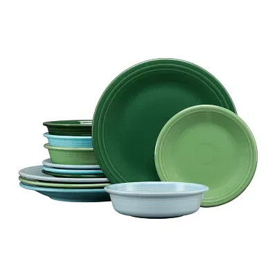 Fiesta Classic Rim Mixed Aegean 12-pc. Dinnerware Set