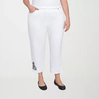 Alfred Dunner - Plus Wild At Heart Womens Mid Rise Cropped Jean