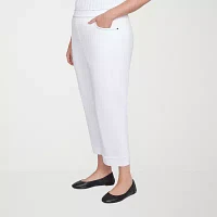 Alfred Dunner - Plus Wild At Heart Womens Mid Rise Cropped Jean