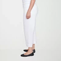 Alfred Dunner - Plus Wild At Heart Womens Mid Rise Cropped Jean