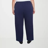 Alfred Dunner Block Island Womens Mid Rise Straight Pull-On Pants