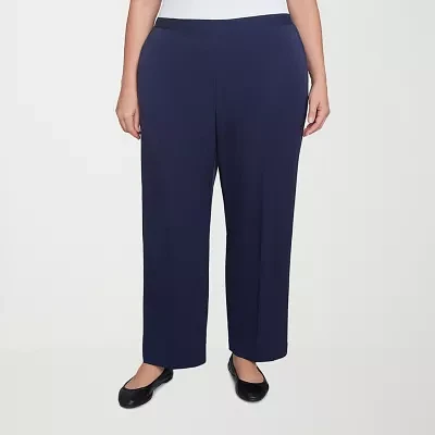 Alfred Dunner Block Island Womens Mid Rise Straight Pull-On Pants