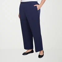 Alfred Dunner Block Island Womens Mid Rise Straight Pull-On Pants