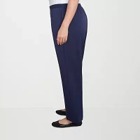 Alfred Dunner Block Island Womens Mid Rise Straight Pull-On Pants