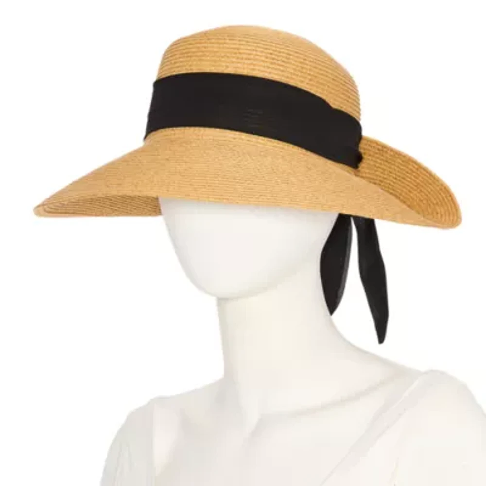 Liz Claiborne Blackless Bow Womens Floppy Hat