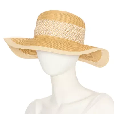 Liz Claiborne Multi Weave Straw Womens Floppy Hat