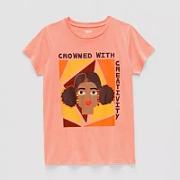 Hope & Wonder Black History Month Girls Plus Short Sleeve 'Crowned with Creativity' Graphic T-Shirt