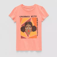 Hope & Wonder Black History Month Girls Short Sleeve 'Crowned with Creativity' Graphic T-Shirt