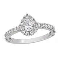 Womens 1 CT. T.W. Natural White Diamond 14K Gold Pear Engagement Ring