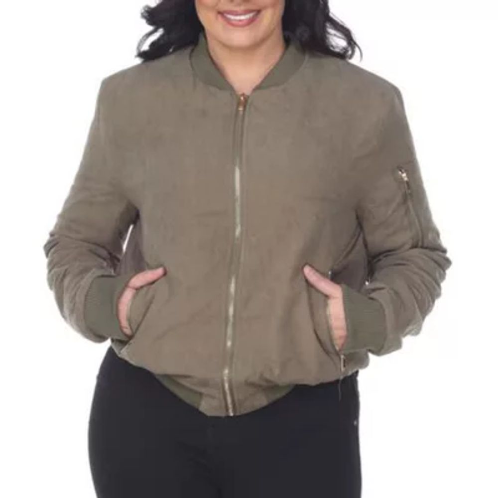 White Mark Bomber Jacket - Plus