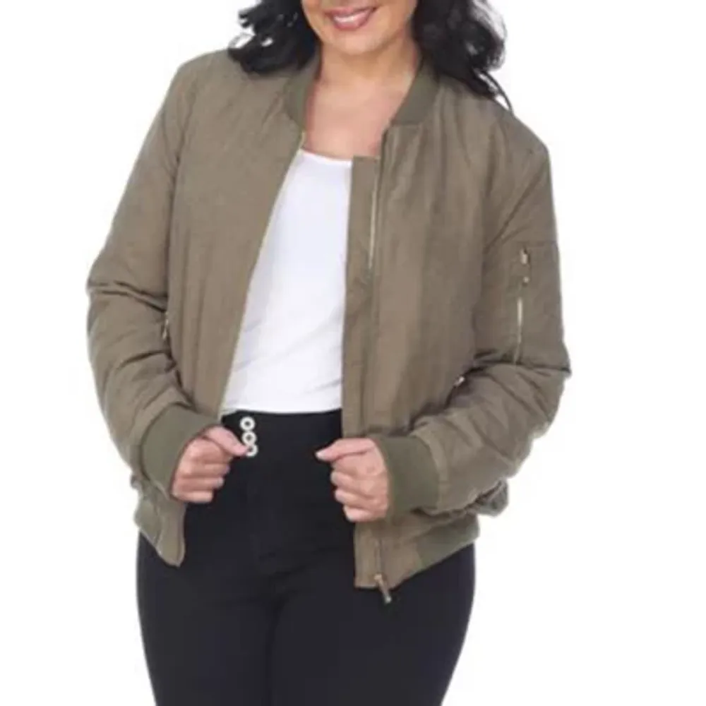 White Mark Bomber Jacket - Plus