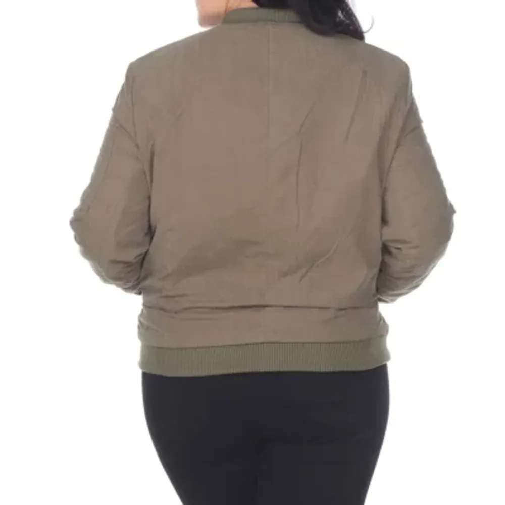 White Mark Bomber Jacket - Plus