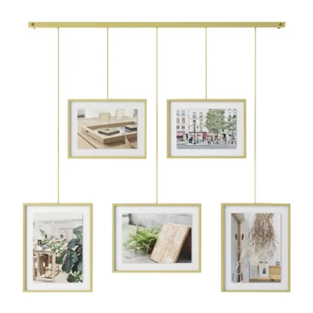 Umbra Exhibit Matte Brass Display 5-Opening Collage Frame