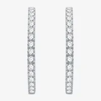 (H-I / I1) 4 CT. T.W. Lab Grown Diamond 10K or 14K White Yellow Gold 34.3mm Hoop Earrings