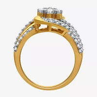 Diamond Blossom Womens 1 1/2 CT. T.W. Natural 10K Gold Cocktail Ring