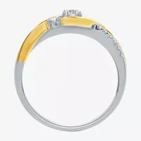 Love Lives Forever Womens 1/4 CT. T.W. Natural White Diamond 10K Two Tone Gold 3-Stone Engagement Ring