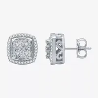 (H-I / I1) 1/4 CT. T.W. Lab Grown Diamond Sterling Silver 9.8mm Stud Earrings