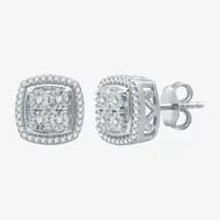 (H-I / I1) 1/4 CT. T.W. Lab Grown Diamond Sterling Silver 9.8mm Stud Earrings