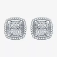 (H-I / I1) 1/4 CT. T.W. Lab Grown Diamond Sterling Silver 9.8mm Stud Earrings