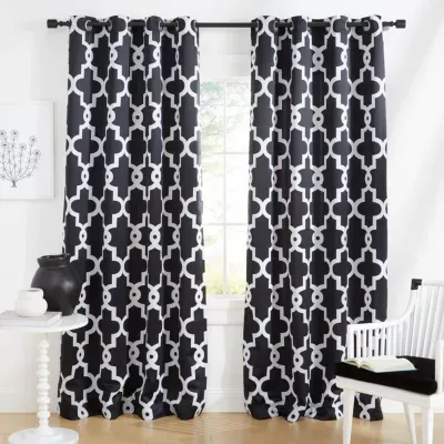 Exclusive Home Curtains Ironwork Grommet Top Energy Saving Blackout Set of 2 Curtain Panel