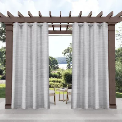 Exclusive Home Curtains Miami Light-Filtering Grommet Top Set of 2 Outdoor Curtain Panel