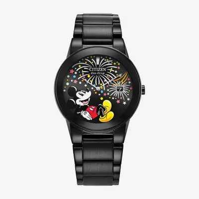 Citizen Mickey Mouse Mickey Mouse Mens Black Stainless Steel Bracelet Watch Au1095-57w