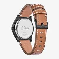 Citizen Mickey Sport Mickey Mouse Mens Brown Leather Strap Watch Bv1089-05w