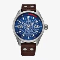 Citizen Han Solo Star Wars Mens Brown Leather Strap Watch Aw5009-03w