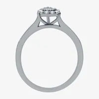 I Said Yes (H-I / I1) Womens 3/8 CT. T.W. Lab Grown White Diamond Sterling Silver Pear Side Stone Halo Bridal Set