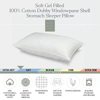 Ella Jayne 100% Cotton Dobby-Box Shell Soft Stomach Sleeper Down Alternative Pillow, Set of 2