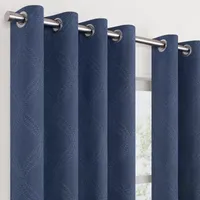 Fieldcrest Heritage Davina Intertwining Vines Energy Saving 100% Blackout Grommet Top Single Curtain Panel