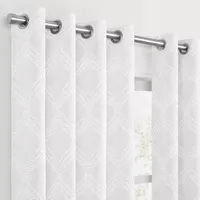 Fieldcrest Heritage Davina Intertwining Vines Energy Saving 100% Blackout Grommet Top Single Curtain Panel