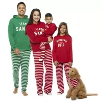 North Pole Trading Co. Team Santa Womens Maternity Long Sleeve 2-pc. Pant Pajama Set