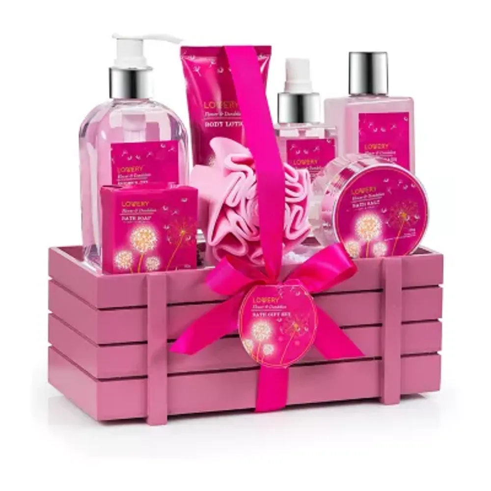 Lovery - Body Care Gift Basket for Moms - 8pc New Mom Spa Kit