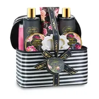 Lovery Fresh Peony Spa Gift Basket - 10pc Self Care Cosmetic Bag