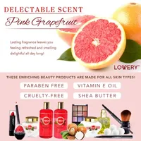 Lovery Pink Grapefruit Home Bath And Makeup Kit - 18pc Train Case Gift Set