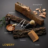 Lovery Sandalwood Bath Gift Set - 14pc Beard Grooming Kit