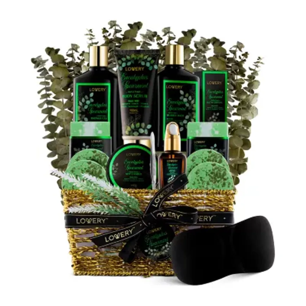 Lovery Eucalyptus Spearmint Home Bath Set - 17pc Spa Gift Basket
