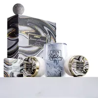 Lovery Coconut Jasmine Marble Spa Kit - 8pc Wine Tumbler Gift Set