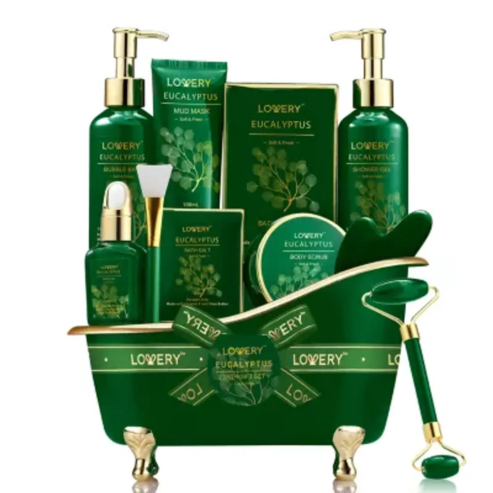 Lovery Eucalyptus Home Spa Kit - 16pc Bath And Body Care Set