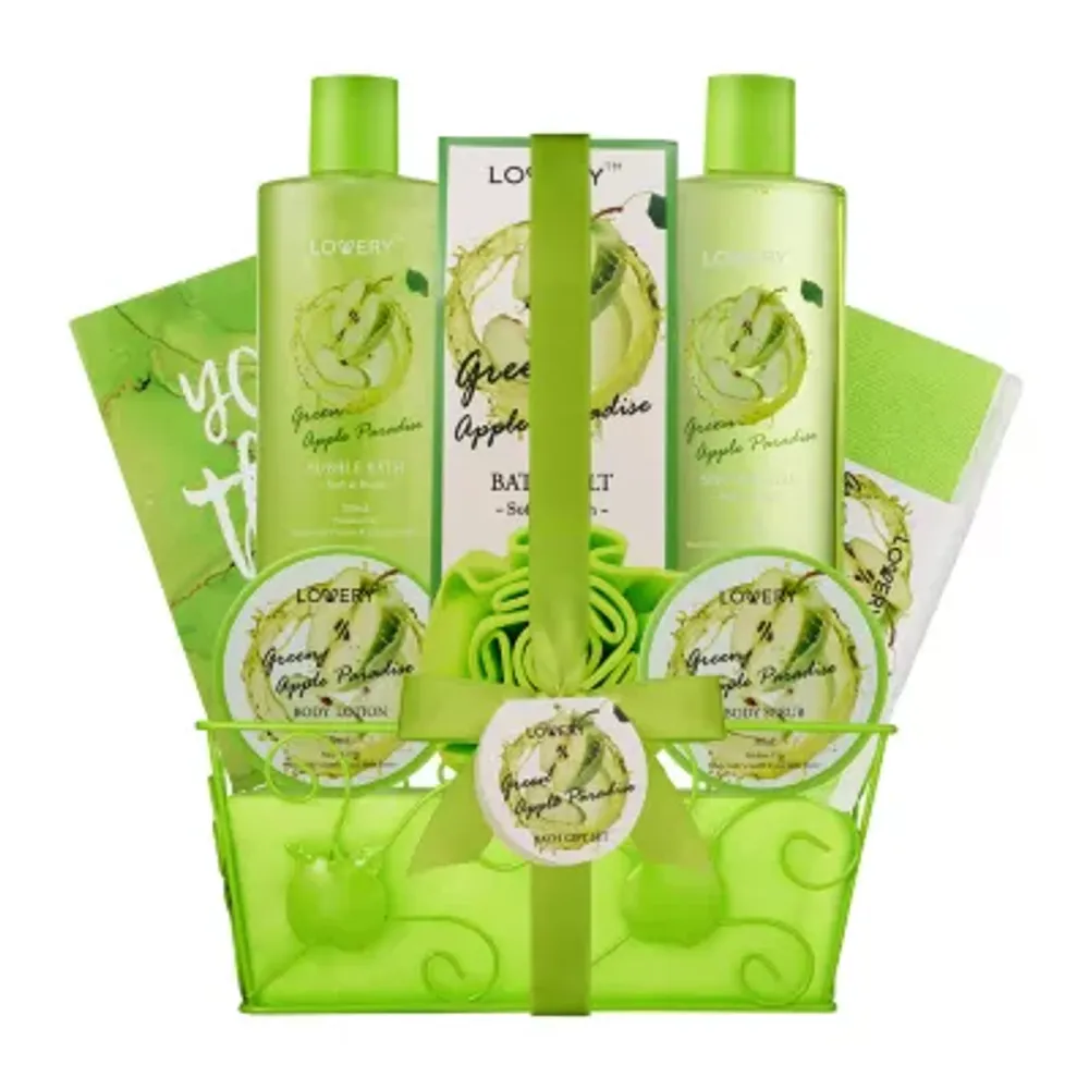 Lovery Teacher Appreciation Gifts - 9pc Green Apple Thank You Basket