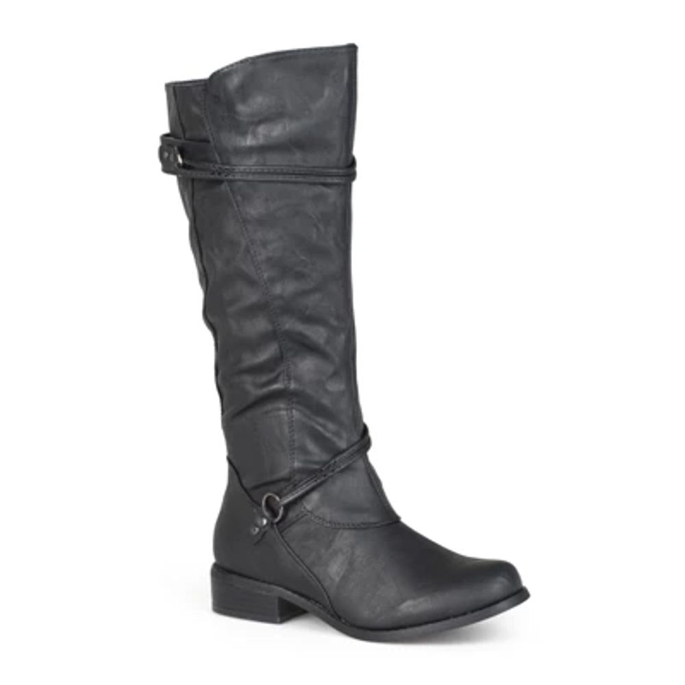 Journee Collection Womens Wide Calf Flat Heel Riding Boots