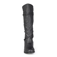 Journee Collection Womens Wide Calf Flat Heel Riding Boots