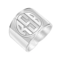 Personalized Circle Block Monogram Ring