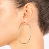 Silver Reflections 14K Gold Over Brass Hoop Earrings